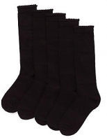 Marks and Spencer  5 Pairs of Heart Print Knee High Socks (3-11 Years)