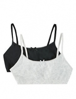 Marks and Spencer  2 Pack Cotton Crop Tops with Stretch (6-16 Years)