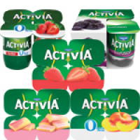 Costcutter  Activia Fruit Prune, Strawberry, Fruit Rhubarb, Fruit Peach,