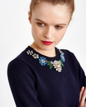 Savida Jewelled Neck Jumper