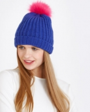 Savida Hat With Two Faux Fur Poms
