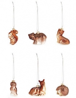 Marks and Spencer  Set of 6 Luxury Glass Animal Decorations