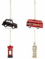 Marks and Spencer  Set of 4 Luxury Glass London Icon Decorations