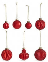 Marks and Spencer  Set of 20 Luxury Red Glass Tree Decorations