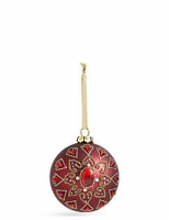 Marks and Spencer  Jewel And Beaded Red Glass Bauble