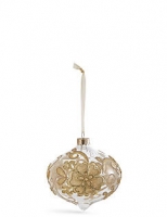 Marks and Spencer  Gold Lace Glass Bauble