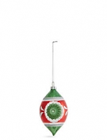 Marks and Spencer  Green Retro Reflector Glass Bauble