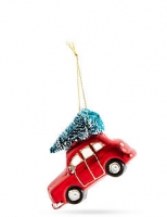 Marks and Spencer  Red Glass Car with Tree