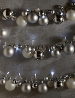 Marks and Spencer  25 LED Silver & Pearlised Bauble Lights