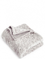 Marks and Spencer  Textured Faux Fur Throw Small