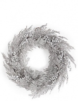 Marks and Spencer  Large Silver Glitter Wreath with Berries