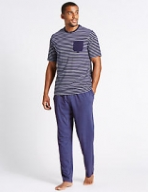 Marks and Spencer  Pure Cotton Striped Pyjama Set