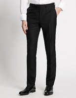 Marks and Spencer  Black Textured Modern Slim Fit Trousers