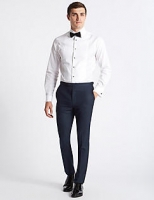 Marks and Spencer  Navy Textured Modern Slim Fit Trousers