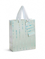 Marks and Spencer  Holographic Silver & Grey Medium Gift Bag