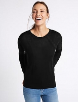 Marks and Spencer  Lace Trim Round Neck Jumper