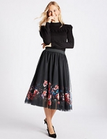Marks and Spencer  Floral Print A-Line Midi Skirt