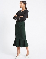 Marks and Spencer  Cotton Blend Printed Fishtail Skirt