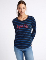 Marks and Spencer  Apres Ski Striped Long Sleeve T-Shirt