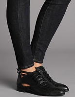 Marks and Spencer  Leather Cut Out Lace-up Shoe Boots