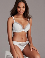 Marks and Spencer  Satin & Lace Set with Padded Plunge Bra A-E