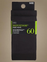Marks and Spencer  2 Pair Pack 60 Denier Body Sensor Opaque Knee Highs with Sil