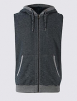 Marks and Spencer  Pure Cotton Textured Hooded Gilet