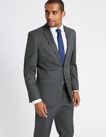 Marks and Spencer  Charcoal Textured Regular Fit Suit