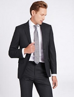 Marks and Spencer  Charcoal Textured Tailored Fit Wool Suit