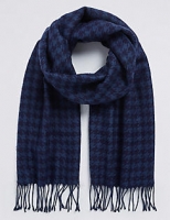 Marks and Spencer  Wool Blend Wider Width Dogstooth Woven Scarf for 5 when you 