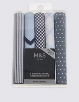 Marks and Spencer  5 Pack Pure Cotton Handkerchiefs with Sanitized Finish®