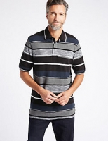 Marks and Spencer  Big & Tall Pure Cotton Striped Polo Shirt
