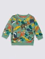 Marks and Spencer  Pure Cotton All Over Print Sweatshirt