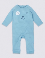 Marks and Spencer  Bear Applique Pure Cotton All in One