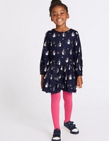 Marks and Spencer  2 Piece Printed Dress with Tights Outfit (3 Months - 6 Years