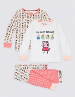 Marks and Spencer  2 Pack Cotton Rich Peppa Pig Pyjamas (1-7 Years)