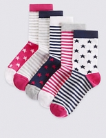 Marks and Spencer  5 Pairs of Cotton Rich Socks with Freshfeet (12 Months - 14 