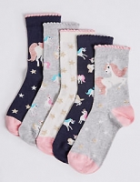 Marks and Spencer  5 Pack of Cotton Rich Socks with Freshfeet (12 Months - 10 Y