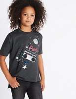 Marks and Spencer  Cotton Blend Short Sleeve Top (3-14 Years)