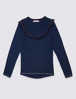 Marks and Spencer  Cotton Rich Crew Neck Top (3-14 Years)