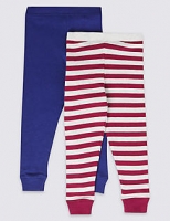 Marks and Spencer  2 Pack Cotton Blend Cuffed Hem Leggings (18 Months - 16 Year
