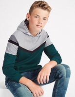 Marks and Spencer  Colour Block Hooded Sweatshirt (3-14 Years)