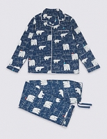 Marks and Spencer  Pure Cotton Bear Print Pyjamas (1-16 Years)