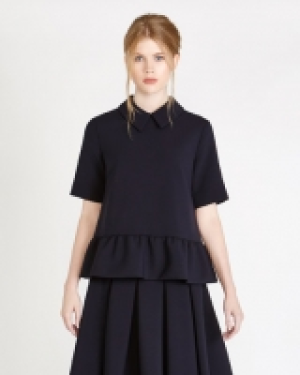 Peter OBrien Flounce Hem Button Back Top
