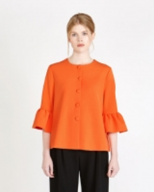 Peter OBrien Orange Flounce Back Top