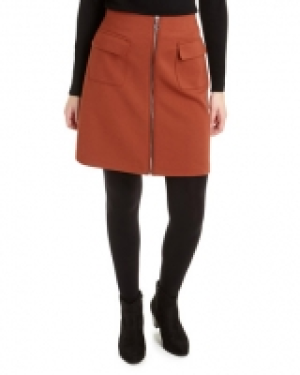 Zip Front Ponte Skirt