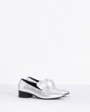 Carolyn Donnelly The Edit Silver Frill Loafers