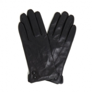 Leather Button Detail Glove