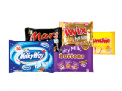 MARS/CADBURY MilkyWay/Mars/Twix Fun Size/Dairy Milk Buttons/