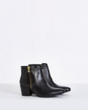 Gallery Leather Side Zip Ankle Boots